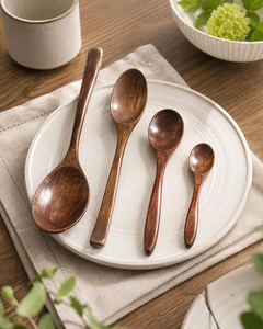 Ensemble de cuillères en bois, 4 tailles de cuillères à café, cuillères à mélanger en bois pour le café - Product Image 5