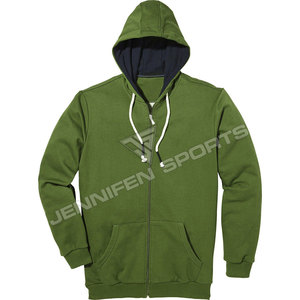 Sweat-shirt d'hiver français de haute qualité 100 % coton avec fermeture éclair, respirant, séchage rapide, coupe ample, logo personnalisé, en tissu éponge vierge - Product Image 2
