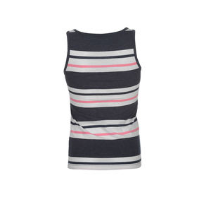 <b>Women's</b> <b>Navy</b> Striped Knitted Tank <b>Top</b> Scoop Neck Casual Breathable Regular Length - Product Image 2