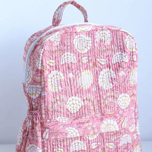 Mochila Unisex de Algodón con Estampado Floral, Acolchada, con Cierre de Cremallera, Ligera, Estilo Preppy, con Diseño Ergonómico para la Espalda, para Camping y Uso Diario - Product Image 4