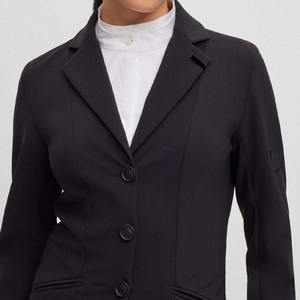 Veste d'équitation pour femmes, noire, manches longues, légère, en polyester et coton, respirante, confortable, pour le saut d'obstacles en plein air - Product Image 3