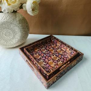 Plateau en bois imprimé artisanal, prix abordable, design unique, plateau imprimé en MDF fait main, excellente qualité, vente directe d'usine - Product Image 1