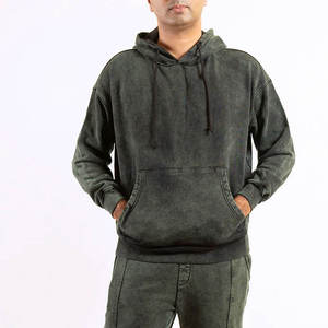 Hot Selling Custom Logo Men Acid <b>Wash</b> Tracksuit With Custom Logo Wholesale OEM Vintage Streetwear Pullover Acid Washed Tracksuit - Product Image 6