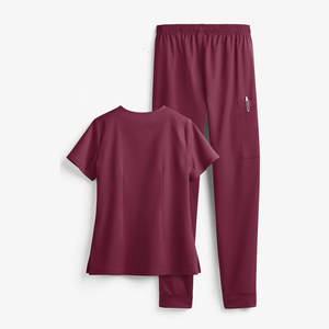 Ensemble d'uniformes médicaux personnalisés avec logo, haut de blouse à col en V et pantalon jogger, 100 % coton tissé, détection d'aiguilles, pour hôpital - Product Image 6