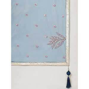 Magnifique filet à paillettes bleu sarcelle Designer Lehenga Choli avec Dupatta - Product Image 1