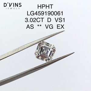 D'vins Jewels - Diamantes Sintéticos CVD de Corte Asscher de 1, 2, 3, 4 y 5 Quilates, Color D, Claridad VS, Cultivados en Laboratorio, para Joyería - Product Image 4