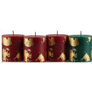 Velas con Aroma a Polvo de Oro (Juego de 4) Velas de Té Perfumadas para Navidad, Pascua, Cumpleaños, San Valentín, Diwali, Bares y Festividades - Product Image 1
