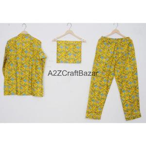 Conjunto de Pijama de Algodón 100% para Mujer, Manga Larga, Estampado Floral, Cuello Camisero, Cintura Elástica, Suave, Transpirable, de Secado Rápido, para Todas las Temporadas - Product Image 4