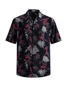 Chemise homme à manches courtes, imprimé floral tropical, décontractée, boutonnée, colorée, pour l'été, plage - Product Image 5
