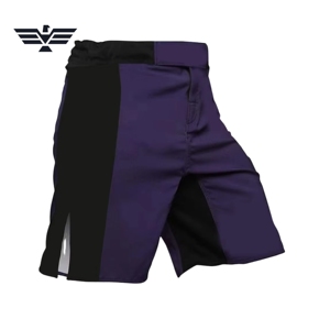 Custom Purple Black No-Gi BJJ Grappling <b>Shorts</b> Breathable Unisex Elastic Waist Premium MMA Fight Training <b>Shorts</b> 100% <b>Polyester</b> - Product Image 6