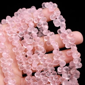 Natural <b>Rose</b> Quartz Teardrop Beads Wholesale Price Bulk 5MM 8MM Faceted <b>Rose</b> Quartz Gemstone Strand For Jewelry Making Supplies - Product Image 6