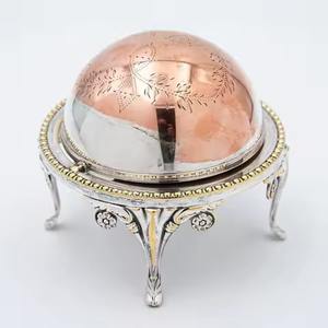 Porte-beurre en métal avec couvercle pour la table, idéal pour le comptoir de cuisine et le petit-déjeuner - Product Image 3