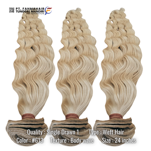 Nouvel arrivage Extensions de cheveux 100% humains Remy ondulés blonds indonésiens avec des faisceaux de cheveux alignés sur les cuticules à Double trame - Product Image 2