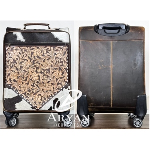 Sacs de voyage personnalisés faits à la main en cuir de vache véritable, grande capacité, sacs à roulettes unisexes, grandes valises de voyage - Product Image 1