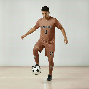 Ensemble de maillots de football personnalisés, maille respirante, manches courtes, uni, rayé, grande taille, 100% polyester, protection UV, séchage rapide - Product Image 2