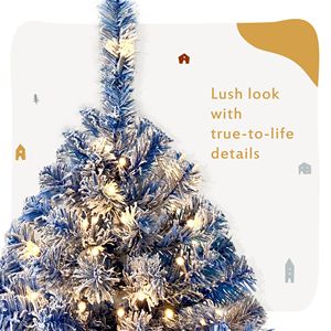 Albero di Natale Artificiale Pre-Illuminato da 180 cm con 750 Rami, Effetto Neve, per le Festività - Product Image 4