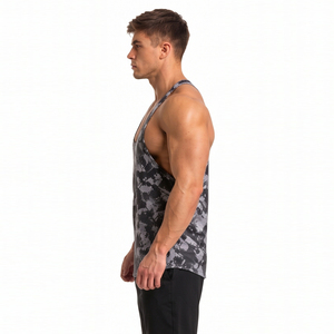 Wholesale <b>Men</b> Printed Tank Top 100% Cotton Polyester Breathable <b>Singlet</b> <b>Men</b> Gym Wear Racerback Top <b>Men</b> Workout Wear Vest Top - Product Image 4