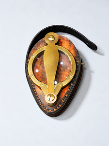 Vintage Brass Magnifying <b>Glass</b> with Leather Case Antique Style Handheld <b>Reading</b> Magnifier Desk Accessory Gift Wholesale - Product Image 3