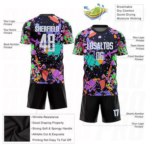 เสื้อฟุตบอลแบบกำหนดเองสำหรับผู้ชาย ผู้หญิง และเด็กชาย เสื้อยืดฟุตบอลแบบสปอร์ตพร้อมชื่อและหมายเลข ระบายอากาศได้ดี ชุดกีฬา - Product Image 3