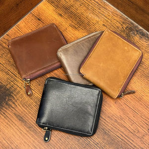 กระเป๋าสตางค์หนังแท้พับได้แบบ2025ได้มีซิปแบบสั้นมีที่ใส่บัตรทำจากหนังแท้กระเป๋าสตางค์กระเป๋าสำหรับผู้ชาย - Product Image 4