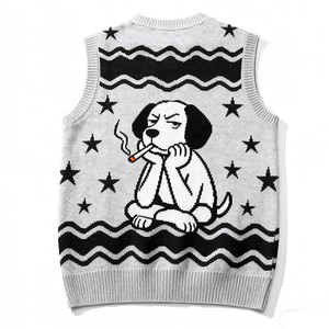 Gilet en tricot respirant uni sans manches pour homme, col en V, boutonné sur le devant, style moderne - Product Image 6