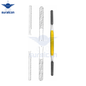 Râpes nasales Fomon 20,5 cm / 8 pouces droites avec inserts en carbure de tungstène TC 40 x 7 mm Fig. 1/2 pour une mise en forme précise des os nasaux - Product Image 4