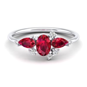 Bague en rubis pour femme, prix de gros REYES, or massif 14 carats, moissanite certifiée GRA, bijoux fins faits à la main - Product Image 5
