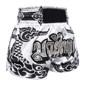 Shorts de boxe Muay Thai haut de gamme, shorts d'entraînement en satin personnalisés, style thaïlandais, unisexe, vêtements de sport d'arts martiaux, OEM - Product Image 3