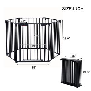 Cancelletto di Sicurezza Regolabile in PVC da 150 Pollici, 6 Pannelli, Recinzione per Area Giochi, Recinzione per Caminetto, Recinzione per Albero di Natale, Cancello per Scale di Casa - Product Image 1