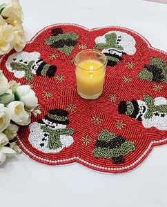 Beautiful Handcrafted Beaded <b>Table</b> <b>Placemat</b> with Embroidery Work for <b>Dining</b> <b>Table</b> Home Decor Restaurant and Events - Product Image 1