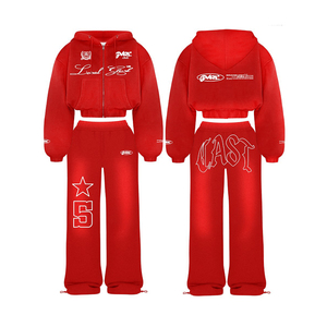 Conjunto Deportivo Urbano Transpirable y Resistente al Viento, Sudadera con Capucha y Pantalones Estampados Negros, 100% Algodón, Corte Regular de Peso Medio - Product Image 4
