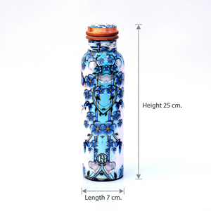 Floral <b>Copper</b> Water <b>Bottle</b> Drinkware with Lid <b>Copper</b> Water <b>Bottle</b> For Travel Office Outdoor Picnic Water <b>Bottle</b> For Adults & Kid - Product Image 5