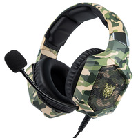 Headset USB K8 Peredam Kebisingan PS4 Auriculares Gaming Headphones Auriculares Gamer Headset Dengan Mic Lampu RGB untuk PC Switch