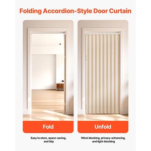 Puerta Plegable de Tela Opaca de 47 x 78 Pulgadas con Ganchos para Colgar, Divisor de Habitaciones Interior - Product Image 4