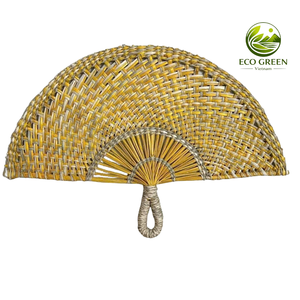 Ventilador de mano de hierba marina ecológico TRENDY 2026, hecho a mano, tejido natural, ideal para playa, decoración del hogar, viajes y como regalo. - Product Image 2