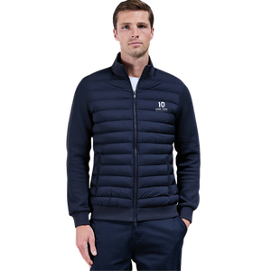 <b>Men's</b> Hybrid Quilted Technical <b>Jacket</b> Funnel Neck Warm <b>Lightweight</b> Insulated Outdoor Casual Zip <b>Jacket</b> for Winter Travel Sports - Product Image 1