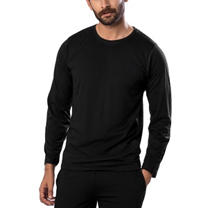 Nueva Camiseta al por Mayor con Logotipo Personalizado, Cuello Redondo, Manga Larga, 385 GSM, 100% Algodón, Lisa, para Hombre - Product Image 5