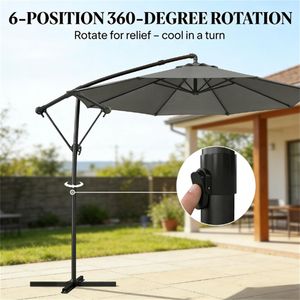 Ombrellone da Terrazzo e Cortile, Eleganti Ombrelloni e Basi per Patio per la Vita all'Aperto - Product Image 3