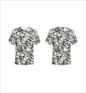 เสื้อยืดแขนสั้นแบบสั่งทำพิเศษ น้ำหนักเบา สำหรับออกกำลังกาย ลายพรางสีเทา ดำ และขาว ขายส่ง - Product Image 1