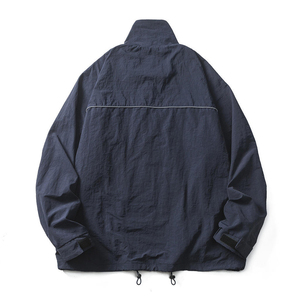 Veste coupe-vent légère en nylon pour homme, fermeture éclair intégrale, logo personnalisé, décontractée, pour la course en extérieur, vente en gros OEM - Product Image 2