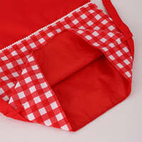Sacs cadeaux de Noël style ferme en gros, sacs à cordon à carreaux brodés pour les fêtes, sacs de Noël en gingham
