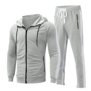 กางเกงวอร์มขายาวสีเทาแบบ unisex พร้อมเชือกผูกเอวและกระเป๋าข้างแบบมีซิป ชุดกีฬาลำลองสำหรับผู้ใหญ่ ฤดูใบไม้ผลิ - Product Image 1