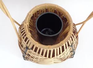 Vase Ikebana, panier en bambou tissé à la main japonais avec insert en bambou, récipient pour arrangement floral naturel, fournisseur d'usine - Product Image 5