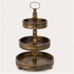 3-Tier Wooden Serving Tray Stand Eco-Friendly Cupcake Tower & Dessert Display for Weddings <b>Parties</b> and Coffee Bar Organization - Product Image 4