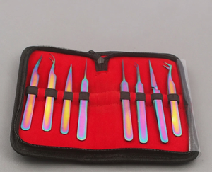 Premium Quality Eyelash <b>Tools</b> Eyelash Extensions Rainbow Multi-Color Tweezers Kit 8 Pieces Ce ISO13485 Approved - Product Image 3