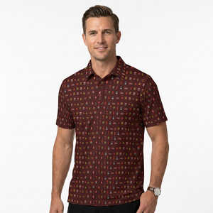 Polo de Manga Corta para Hombre con Diseño Estampado, 100% Poliéster, Tejido Transpirable, Estilo Casual - Product Image 4