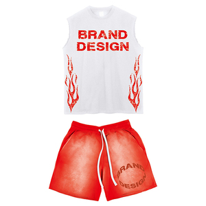 Conjunto de Pantalones Cortos Casuales de Alta Calidad con Logotipo Personalizado para Hombre, Ropa Deportiva, Trajes Deportivos de Verano, Camiseta sin Mangas y Pantalones Cortos para Hombre - Product Image 2