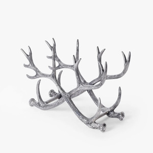 Support à vin moderne en aluminium, motif bois de cerf, réutilisable, léger, portable, durable, capacité 2 bouteilles, résistant à la rouille, pour fêtes - Product Image 1