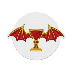 Parche Termoadhesivo Bordado de Calavera de Murciélago Vampiro, Insignia Redonda Gótica de Demonio, Aplique Personalizado al por Mayor para Chaquetas de Cuero de Motociclista - Product Image 6