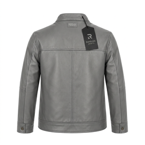 Classic Kids Leather Jacket Canvas Soft Texture Durable Stitching Comfortable Wear Modern Style Active Lifestyle Waterproof - Product Image 3